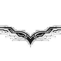 Futuristic Tech Wing, Abstract Circuitry, Minimalist vector