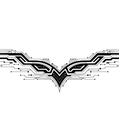 Futuristic Tech Wing, Abstract Circuitry, Minimalist
