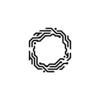 Minimalist Circuit Board Circle Abstract Technology vector
