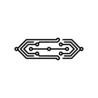 Minimalist Circuit Board Technology Concept vector