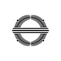 Minimalist Geometric Emblem Laurel Wreath With Striped Banner vector