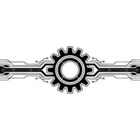 Tech Gear Minimalist Gear And Circuit Board On White vector