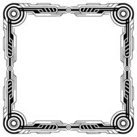 Art Deco Frame Black And White Geometric Border For Templates vector