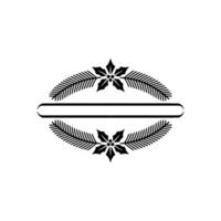 Christmas Frame Festive Black And White Decorative Oval, Editable Text Space vector