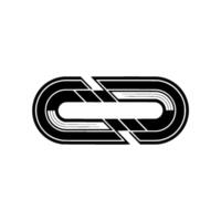 Abstract Geometric Overlapping Shape In Monochrome vector