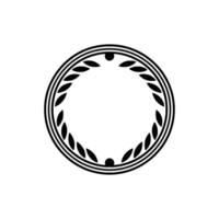 Minimalist Circular Laurel Wreath vector