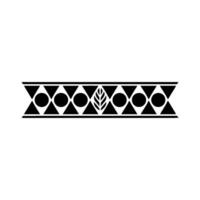 Geometric Black Pattern With Leaf Element vector