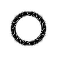 Geometric Abstract Circle In Black And White, Minimalist Art vector