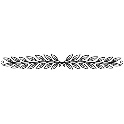 Elegant Black Leaf Border Decorative Element