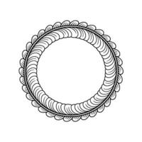 Decorative Black And White Circular Frame, Elegant, Minimalist Style vector