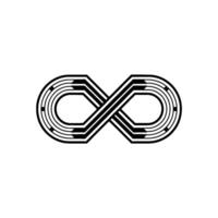 Geometric Infinity Symbol Black White, Abstract, Modern vector