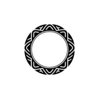 Ornamental Circle Frame, Black White, Geometric, Decorative Element vector