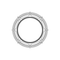 Geometric Tech Frame Minimalist Circular, White Space vector