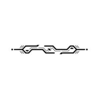 Tech Circuitry Line Art Border, Minimalist, Geometric Elements vector