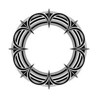 Art Deco Circular Frame With Strips, Lines, And Repeating Pattern vector