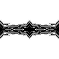 Modern Tech Circuit Board Black White Abstract Digital Background vector