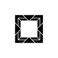 Geometric Abstract Black Square Frame On White Background vector