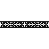 Decorative Geometric Border Minimalist Leaf Pattern On White vector