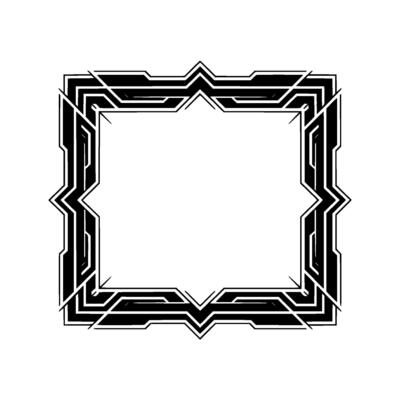 Geometric Tech Frame Minimalist Black And White