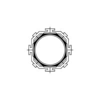 Minimalist Geometric Frame With Empty Circle, Elegant vector