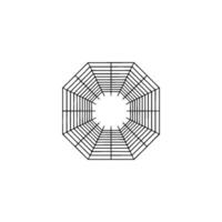 Geometric Web Minimalist Black Lines On White, Abstract vector