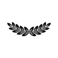Minimalist Black Olive Branch Crest On White Background vector