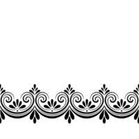 Elegant Black Scroll Border On Light Grey Background vector