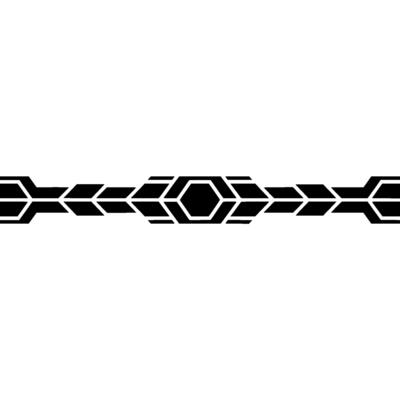Abstract Geometric Border Black Hexagon On White