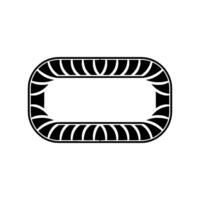 Abstract Minimalist Oval Frame In Black White vector
