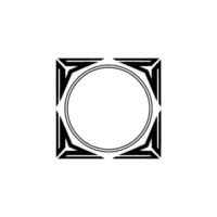 Geometric Art Deco Frame With Circular Center, Minimalist vector