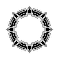 Geometric Black And White Circular Decorative Frame On Gradient Background vector