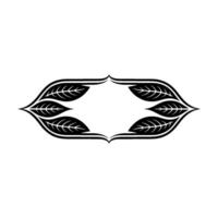 Minimalist Leaf Frame Black And White Ornamental vector