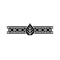 Minimalist Botanical Border with Leaf Symbol, vector