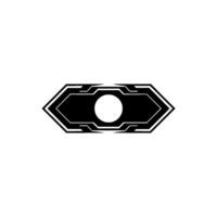 Futuristic Interface Element with Circle, Black White, Minimalist vector