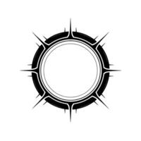 Spiky Black Circle Emblem on Gradient Background vector