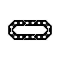 Abstract Circuitry Black And White Tech with Glowing Nodes vector