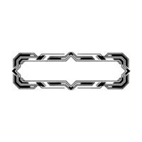 Modern Tech Frame, Black Geometric on White Background vector