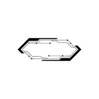 Futuristic Tech Frame , Black Lines on Gray Background vector