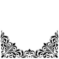 Elegant Floral Corner in Black And White Decorative Element vector