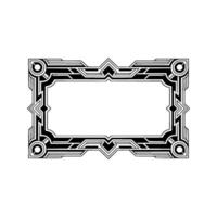 Art Deco Frame Geometric Border in Black on White Background vector