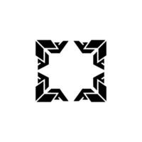 Geometric Black And White Star Pattern on White Background vector