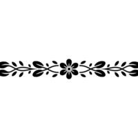 Simple Floral Border Elegant Black And White Element vector