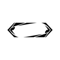 Geometric Hexagon Element in Grayscale vector