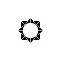 Geometric Starburst , Minimalist Black and White. vector