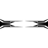 Minimalist Tech Element Symmetrical Black Shapes on White. vector