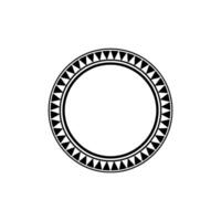 Minimalist Tribal Circle Frame on White Background. vector