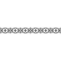 Elegant Black Scroll Border on White Decorative Element. vector