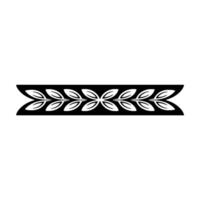 Elegant Leaf Pattern Border in Black White, Minimalist. vector