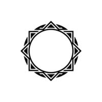 Geometric Black and White Starburst Frame For Elements. vector