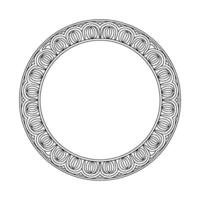 Circular Decorative Frame Outline, Geometric Pattern, Illustration. vector